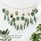 Large Boho Macramé Wall Hanging – Handmade Woven Tapestry with Wood Beads, Leaf & Feather Design in Beige and Green, Chic Bohemian Wall Art for Bedroom, Living Room, Nursery, or Apartment, 51.2" W x 31.5" L